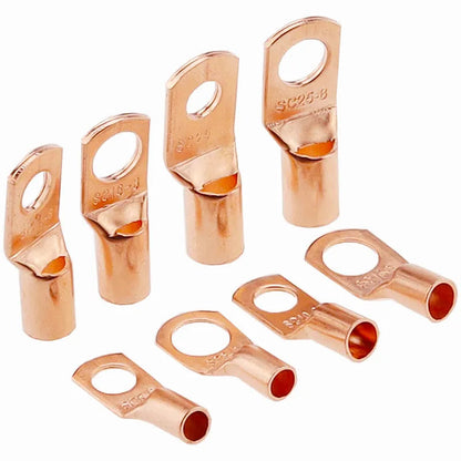 Peris Gems 10/25/50/100pcsCopper Lug Ring Wire Connectors Bare Cable Electric Crimp Terminal SC6-6 SC6-8 SC10-6 SC10-8 SC16-6 SC25-6 SC25-8 SHEIN Amazon Temu