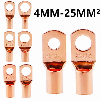 Peris Gems 10/25/50/100pcsCopper Lug Ring Wire Connectors Bare Cable Electric Crimp Terminal SC6-6 SC6-8 SC10-6 SC10-8 SC16-6 SC25-6 SC25-8 SHEIN Amazon Temu