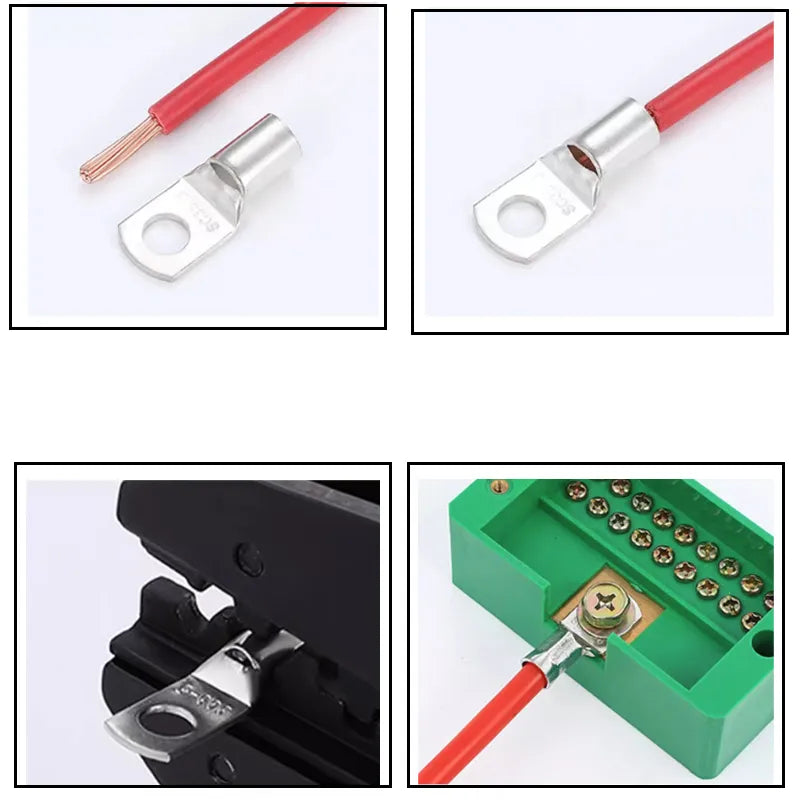 Peris Gems 10/25/50/100pcsCopper Lug Ring Wire Connectors Bare Cable Electric Crimp Terminal SC6-6 SC6-8 SC10-6 SC10-8 SC16-6 SC25-6 SC25-8 SHEIN Amazon Temu