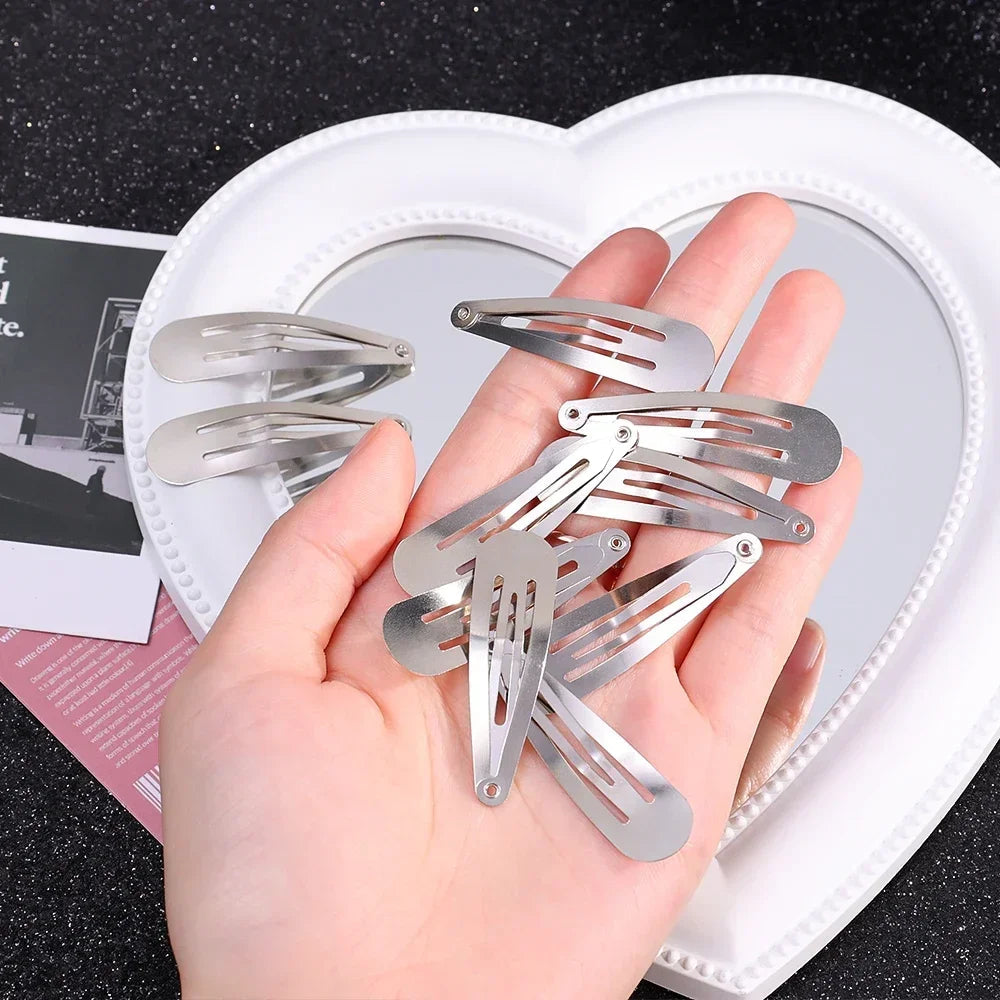 Peris Gems 10-50pcs Simple Silver Hair Clips BB Snap Hairpins Base for DIY Handmade Barrettes Y2K Women Girls Styling Tools Accessories SHEIN Amazon Temu
