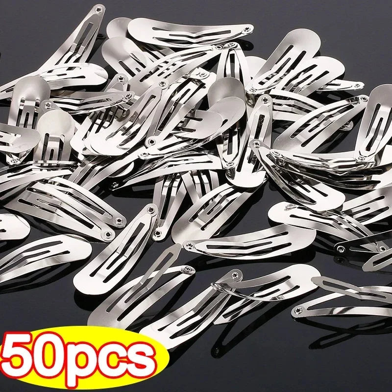 Peris Gems 10-50pcs Simple Silver Hair Clips BB Snap Hairpins Base for DIY Handmade Barrettes Y2K Women Girls Styling Tools Accessories SHEIN Amazon Temu