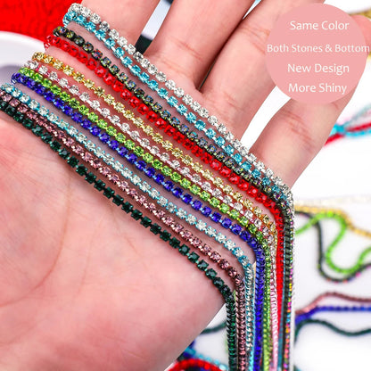 Peris Gems 10 Yards Glass crystal Strass Rhinestone Cup Chain Sew On Diamond Glue-On Close Chains Glitter Trim Cup Chain sew on Garment G12 SHEIN Amazon Temu