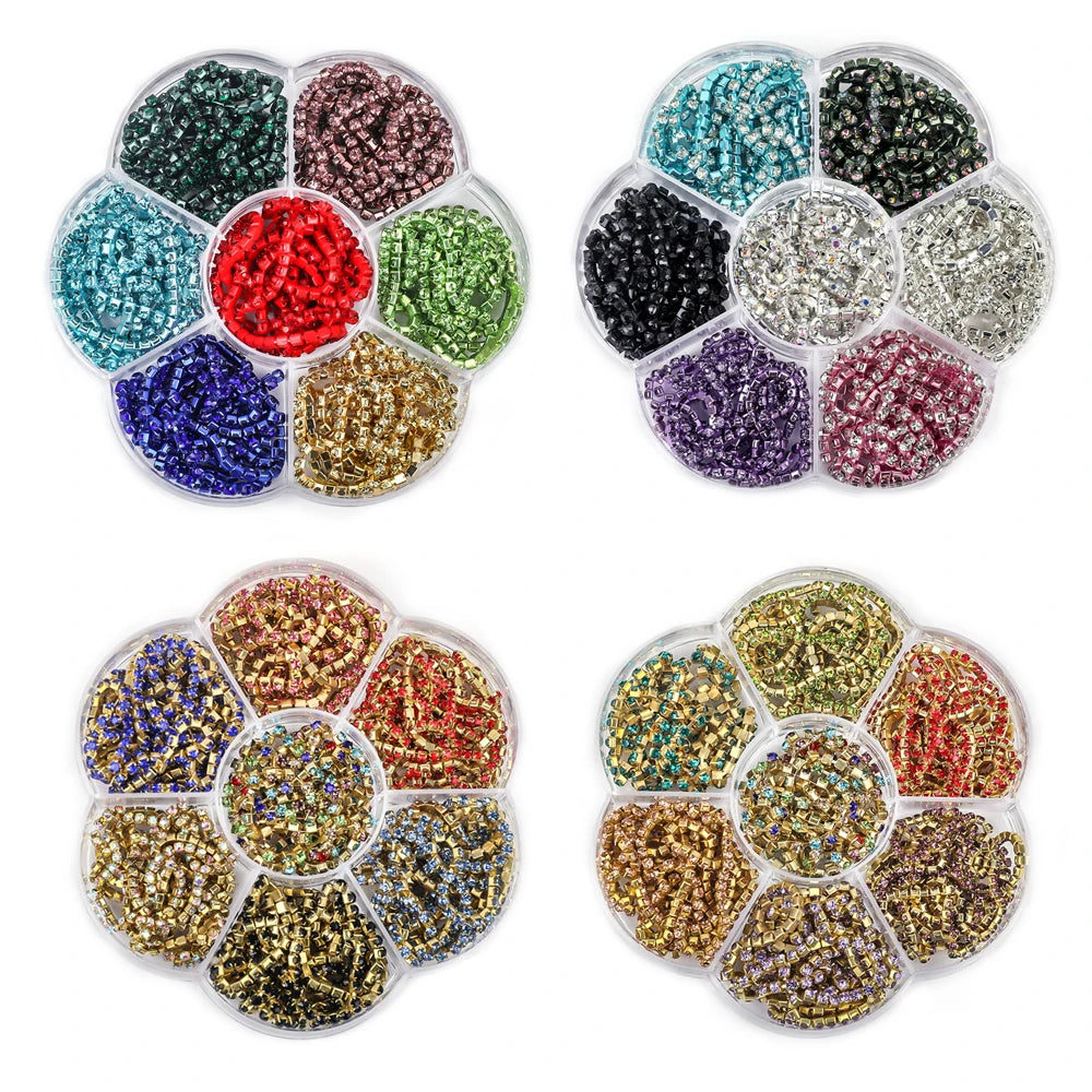 Peris Gems 10 Yards Glass crystal Strass Rhinestone Cup Chain Sew On Diamond Glue-On Close Chains Glitter Trim Cup Chain sew on Garment G12 SHEIN Amazon Temu