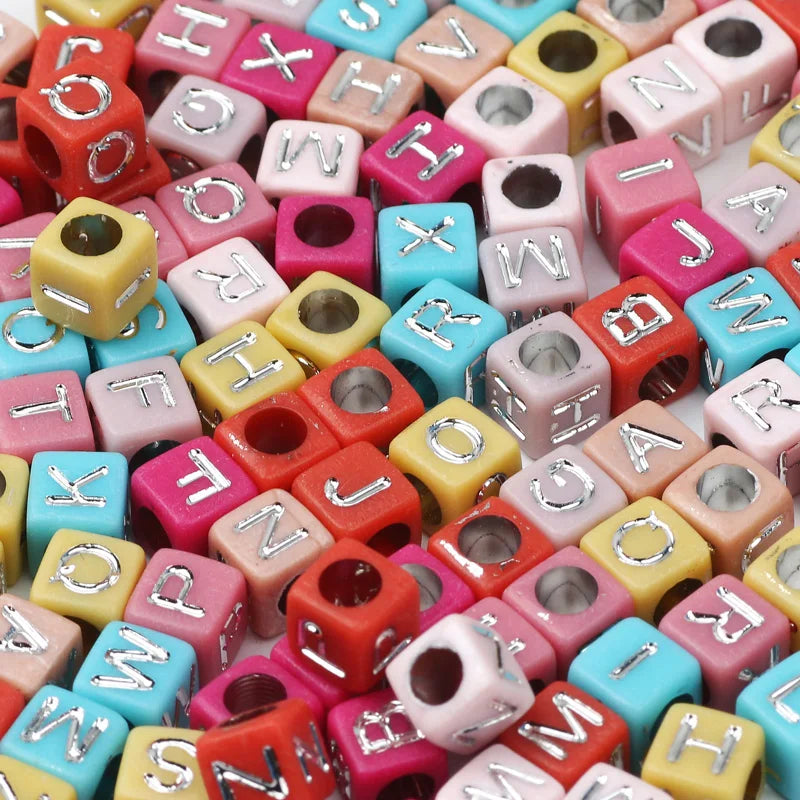 Peris Gems 100-500pcs Colored Round Square Acrylic Beads Letter Heart Pattern Loose Beads For Jewelry Making DIY Bracelet Earrings Supplies SHEIN Amazon Temu
