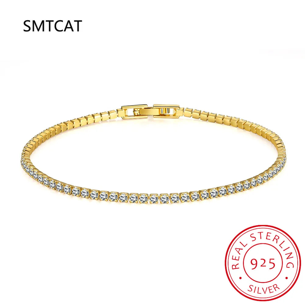 Peris Gems 100% 925 Sterling Silver Simulated Moissanite Diamond Bracelets for Women Yellow White Gold Color Birthday Jewelry Gift SHEIN Amazon Temu