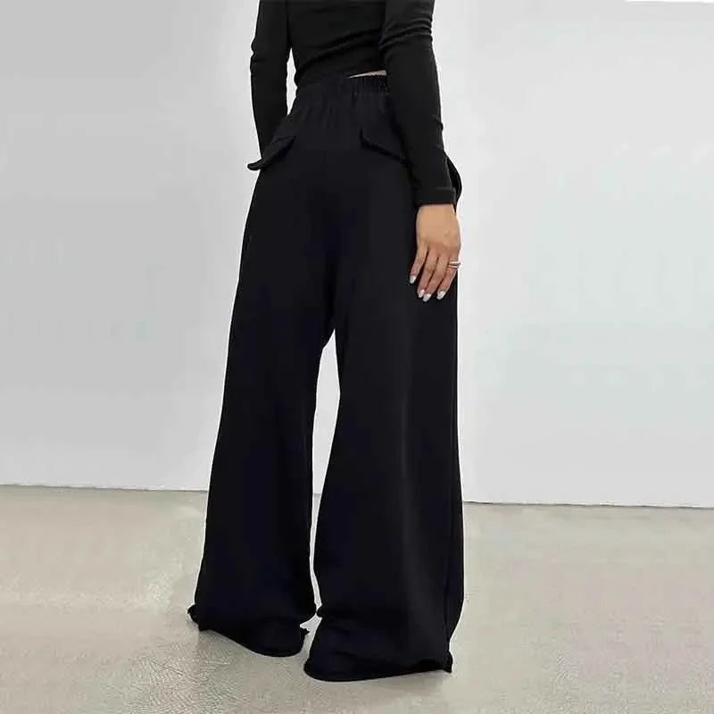 Peris Gems 100% Cotton Loose Wide Leg Pants Women Fall Fashion Japanese High Waist Drawstring Casual Sweatpants Y2K Hip Hop Streetwear New SHEIN Amazon Temu