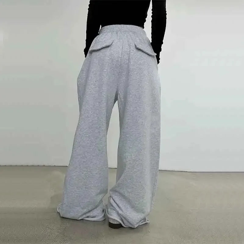 Peris Gems 100% Cotton Loose Wide Leg Pants Women Fall Fashion Japanese High Waist Drawstring Casual Sweatpants Y2K Hip Hop Streetwear New SHEIN Amazon Temu