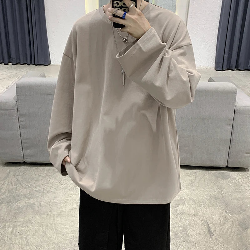 Peris Gems  100% Cotton Sweatshirt for Men: Harajuku Plain Streetwear SHEIN Amazon Temu