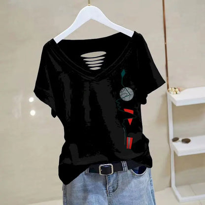 Peris Gems 100% Cotton T-shirts Women Exposed Collarbone Desgin Short Sleeve Tops 2023 Summer Trend Thin T Shirt Korean V-neck Tshirt Y2k SHEIN Amazon Temu