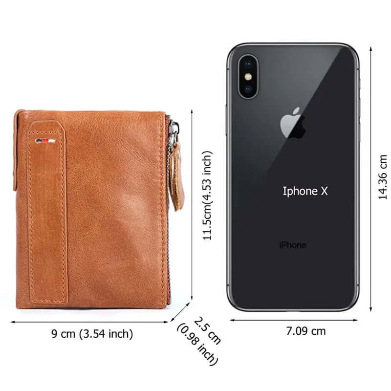 Peris Gems  100% Genuine Leather Men Wallet Small Zipper Pocket Men Wallets Portomonee Male Short Coin Purse Brand Perse Carteira For Rfid SHEIN Amazon Temu