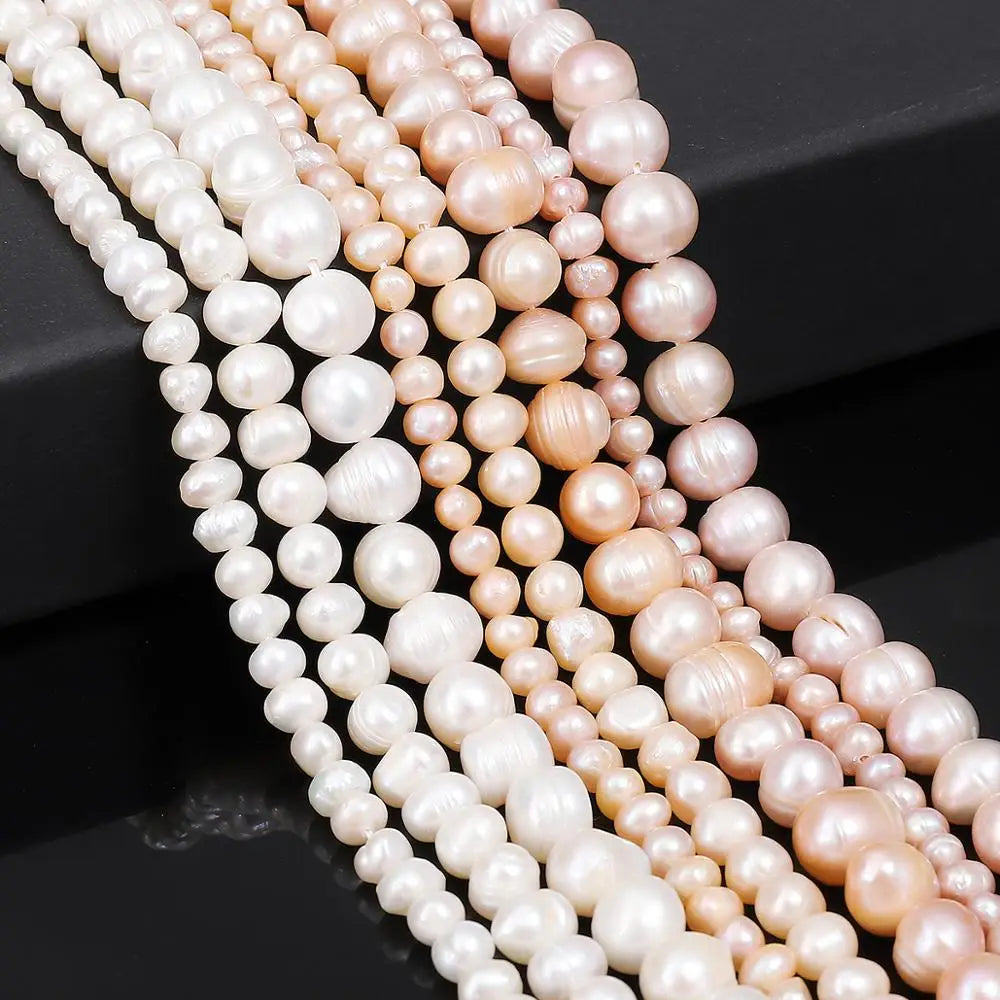 Peris Gems 100% Natural Freshwater Pearl Beads High Quality Fine Punch Loose Beads for DIY Women Elegant Bracelet Necklace Jewelry Making SHEIN Amazon Temu