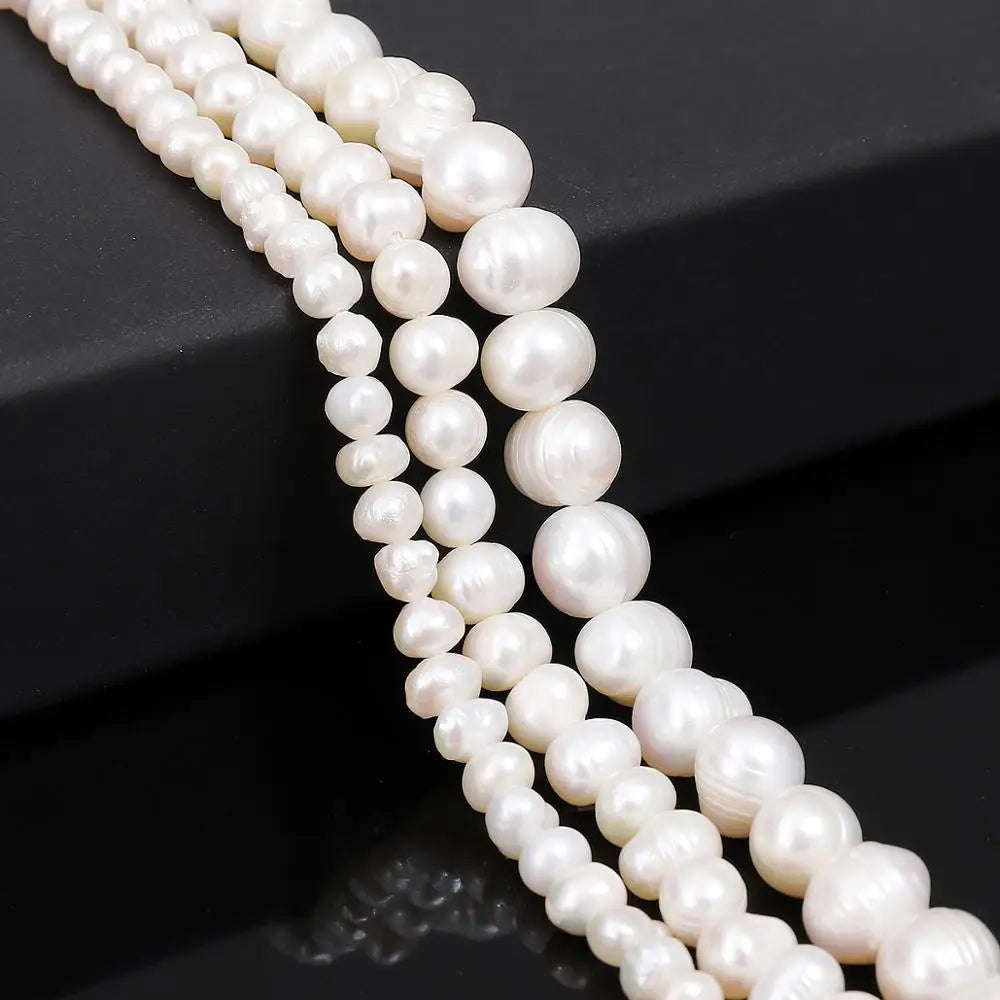 Peris Gems 100% Natural Freshwater Pearl Beads High Quality Fine Punch Loose Beads for DIY Women Elegant Bracelet Necklace Jewelry Making SHEIN Amazon Temu