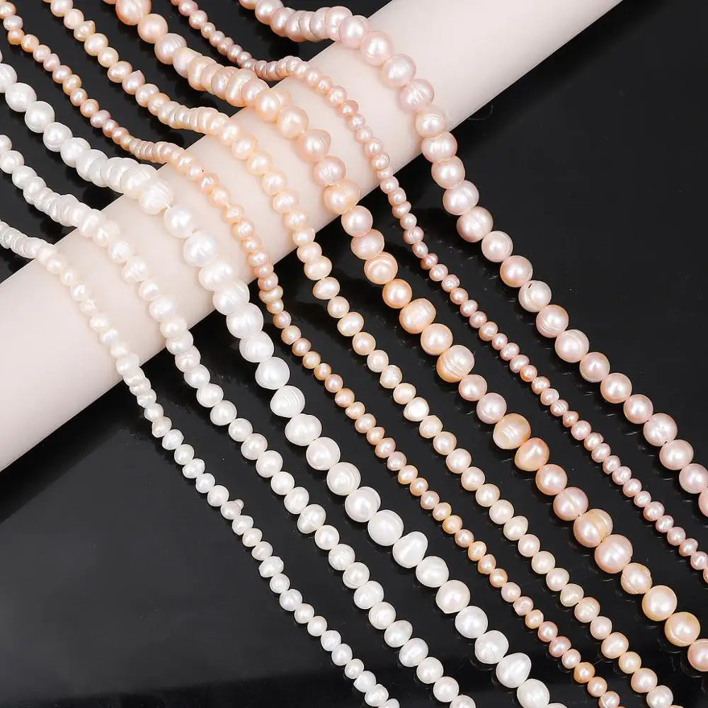 Peris Gems 100% Natural Freshwater Pearl Beads High Quality Fine Punch Loose Beads for DIY Women Elegant Bracelet Necklace Jewelry Making SHEIN Amazon Temu