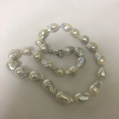 Peris Gems 100% NATURE FRESHWATER Baroque PEARL NECKLACE in nature color, big baroque pearl .A + grade pearl good luster have flaw SHEIN Amazon Temu