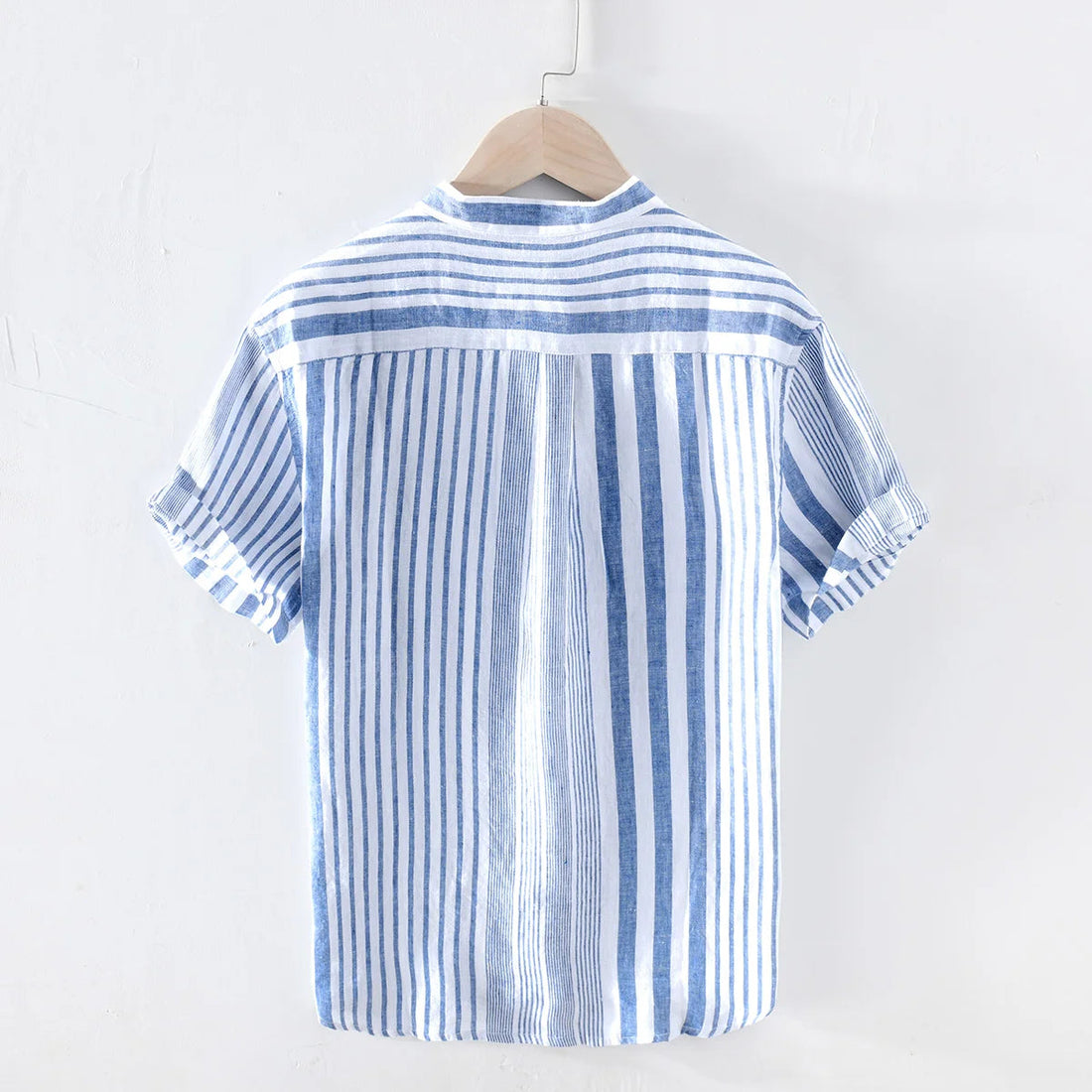 Peris Gems 100% Pure Linen Striped Shirts For Men Short Sleeve Casual Stand Collar Hemp Shirts Man Summer Fashion Breathable Tops SHEIN Amazon Temu