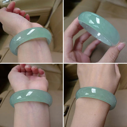 Peris Gems 100% real green jade bangles natural handmade bracelets floating flower emerald ladies bracelet jade gift Bangles Lady PartyGift SHEIN Amazon Temu