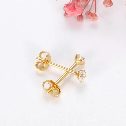 Peris Gems 100% Real Sterling Silver 925 Fashion Stud Earrings Small Single Diamond Stud Wedding Engagement Jewelry Gift for Women Girls SHEIN Amazon Temu