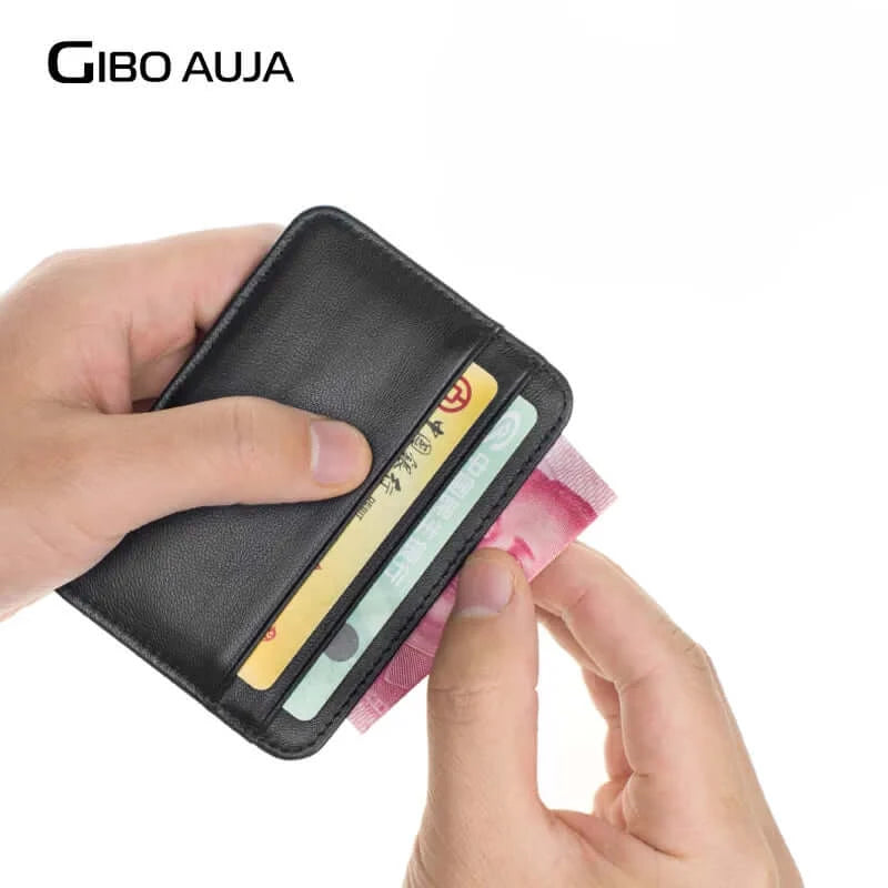 Peris Gems  100% Sheepskin Genuine Leather Card Holder Super Slim Soft Credit Card Wallet Men Wallets Purse - Gibo Auja SHEIN Amazon Temu