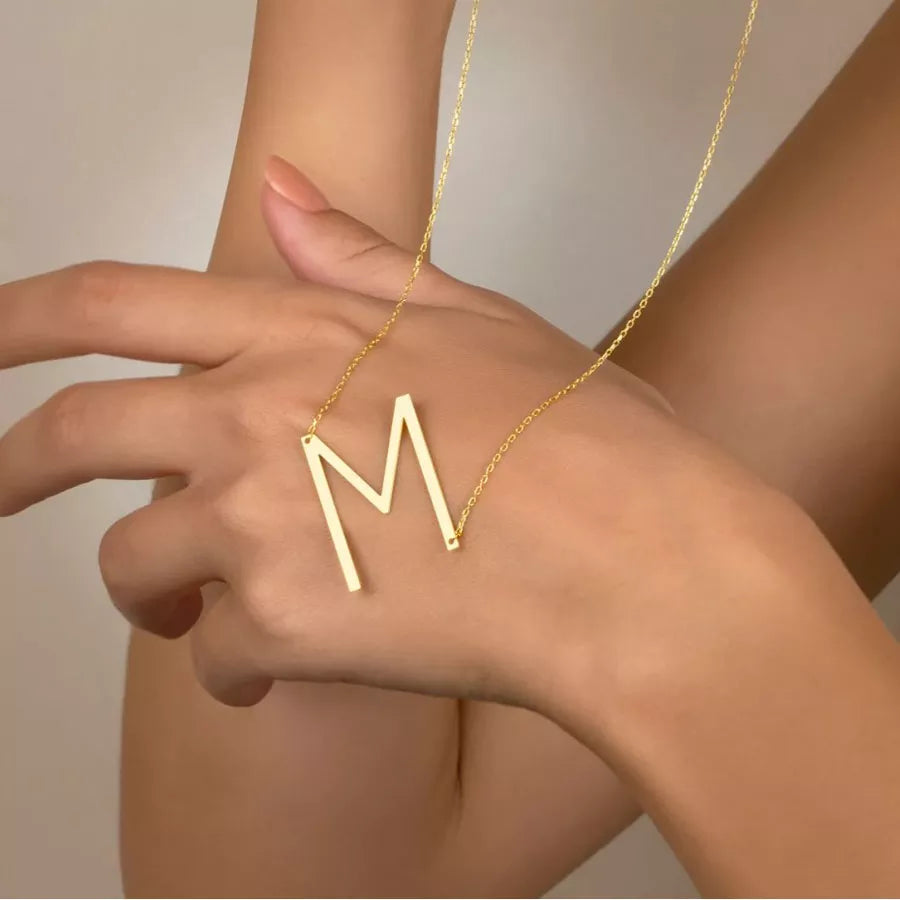Peris Gems 100% Stainless Steel Initial Letter Name Pendant Necklace for Women Waterproof Non-Tarnish Alphabet A-Z 26 Letter Necklaces SHEIN Amazon Temu