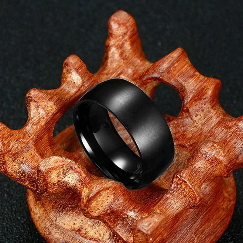 Peris Gems 100% Titanium Rings Men 8mm Cool Black Jewelry Wedding Engagement Male SHEIN Amazon Temu