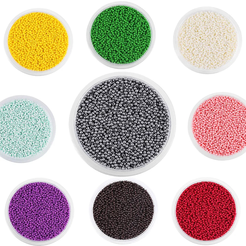 Peris Gems 1000/1800Pcs 2mm Beads Czech Glass Seed Beads Small Round Loose Bead for DIY Earrings Bracelet Jewelry Making Accessories SHEIN Amazon Temu