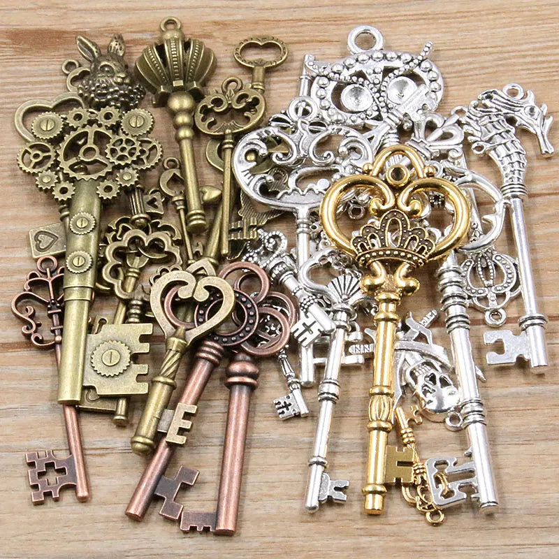 Peris Gems 100g 50g 30g Mixed Key Charms 6 Color Bracelets Necklace Craft Metal Pendant For Jewelry Making DIY Supplies Wholesale SHEIN Amazon Temu