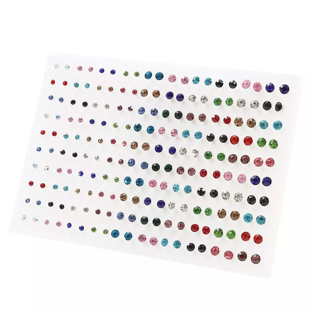 Peris Gems 100pair 13 100/36Pair Colorful Fruit Flower Heart Star Crystal Stud Earrings Set Women Girls Small Plastic Geometric Crown Earrings Jewelry SHEIN Amazon Temu