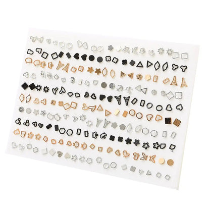 Peris Gems 100pair 15 100/36Pair Colorful Fruit Flower Heart Star Crystal Stud Earrings Set Women Girls Small Plastic Geometric Crown Earrings Jewelry SHEIN Amazon Temu