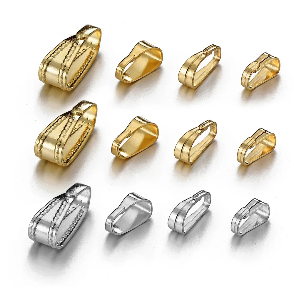 Peris Gems 100pcs 50pcs Stainless Steel Buckle Clasp for Pendants Charm Connectors Clip Pinch Bail Clasp Necklace DIY Jewelry Making SHEIN Amazon Temu