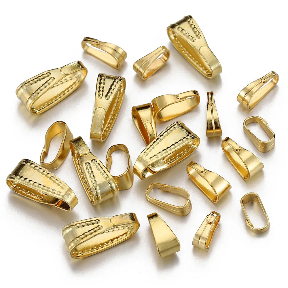 Peris Gems 100pcs 50pcs Stainless Steel Buckle Clasp for Pendants Charm Connectors Clip Pinch Bail Clasp Necklace DIY Jewelry Making SHEIN Amazon Temu