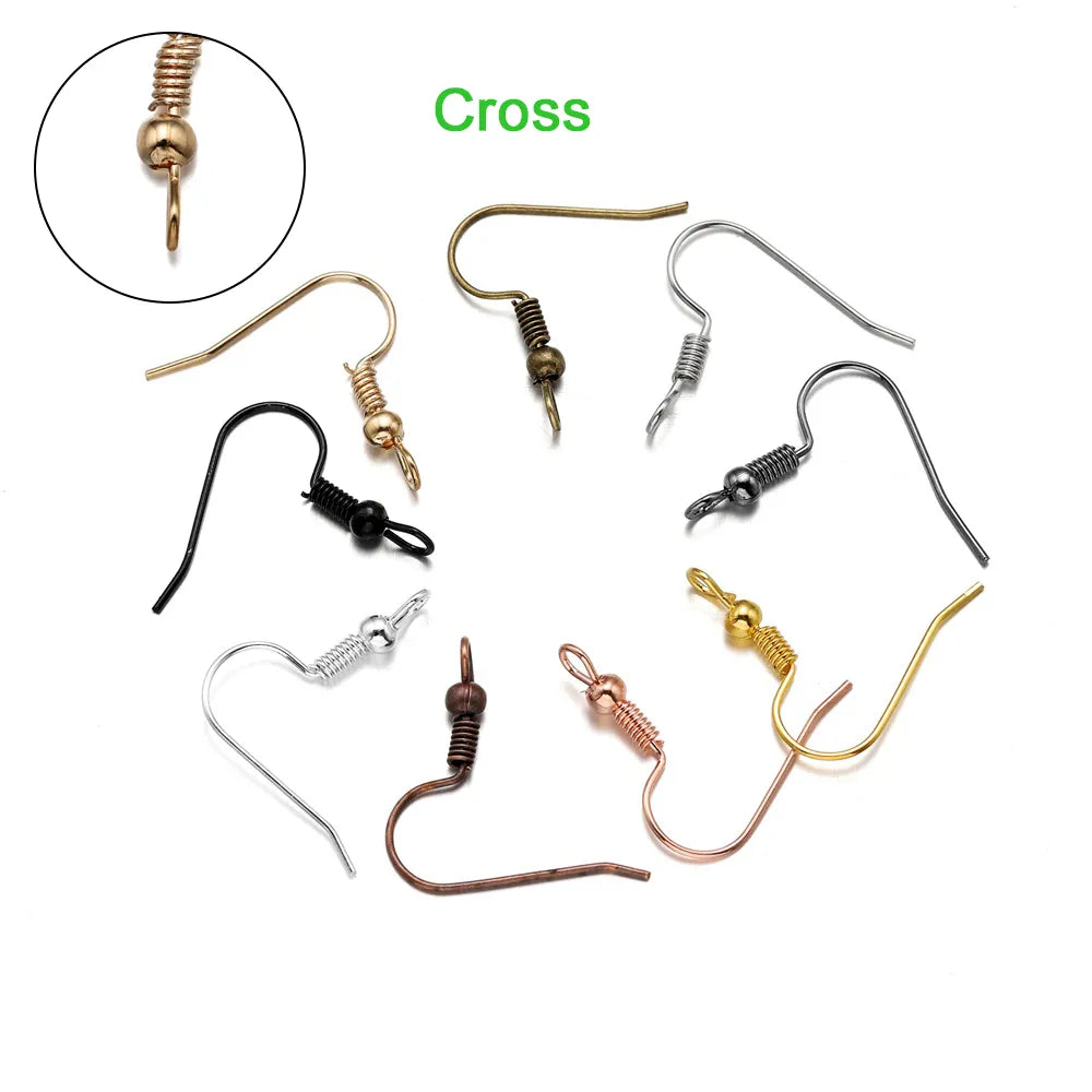 Peris Gems 100pcs/lot 20*17mm 10 Color Iron Bead Charms Earring Wires With Ear Hook Earrings Clasp Findings Supplies For Jewelry Making DIY SHEIN Amazon Temu