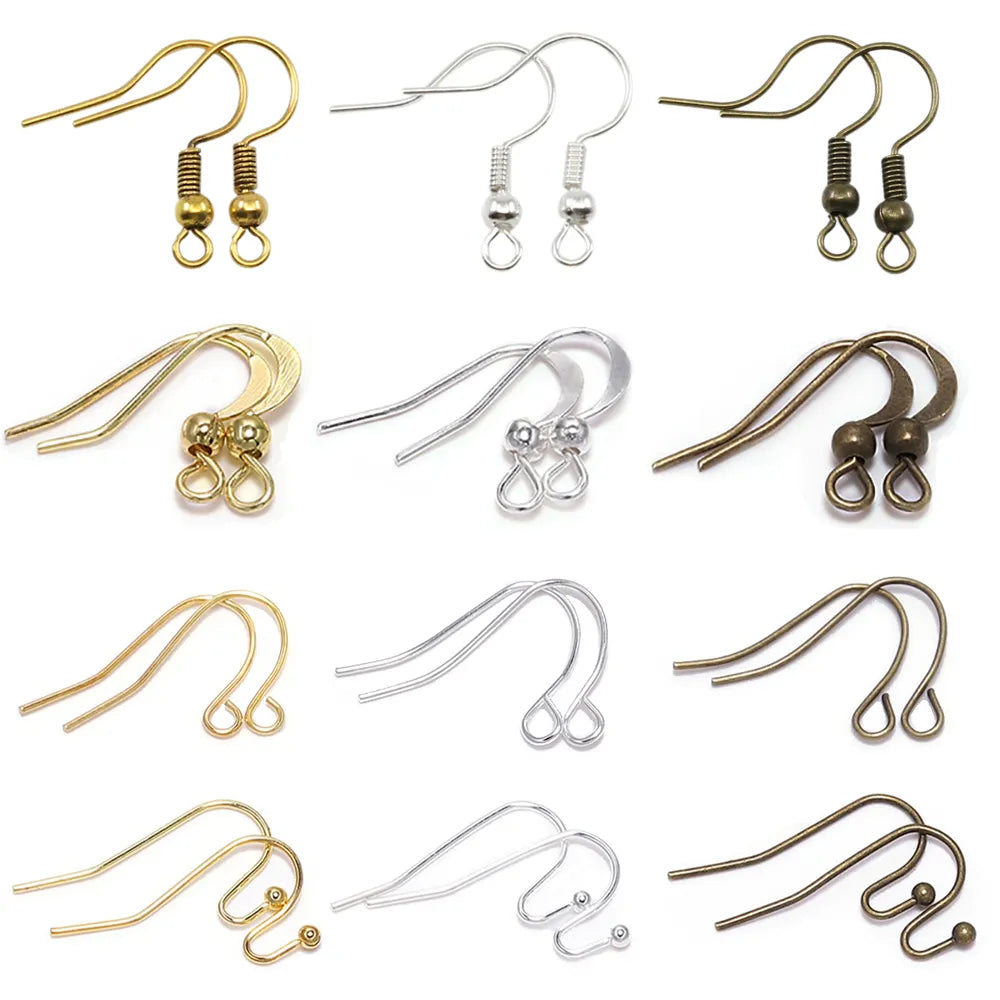 Peris Gems 100pcs/lot 20*17mm 10 Color Iron Bead Charms Earring Wires With Ear Hook Earrings Clasp Findings Supplies For Jewelry Making DIY SHEIN Amazon Temu