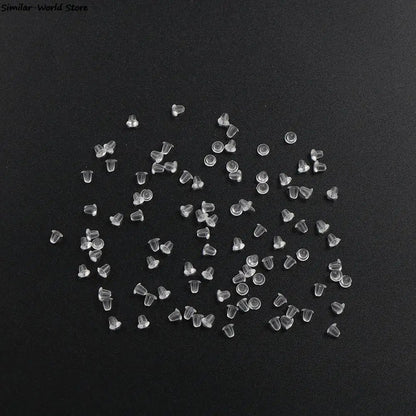 Peris Gems 100pcs/lot Clear Soft Silicone Rubber Earring Backs Safety Bullet Stopper Rubber Jewelry Accessories DIY Parts Ear Plugging SHEIN Amazon Temu