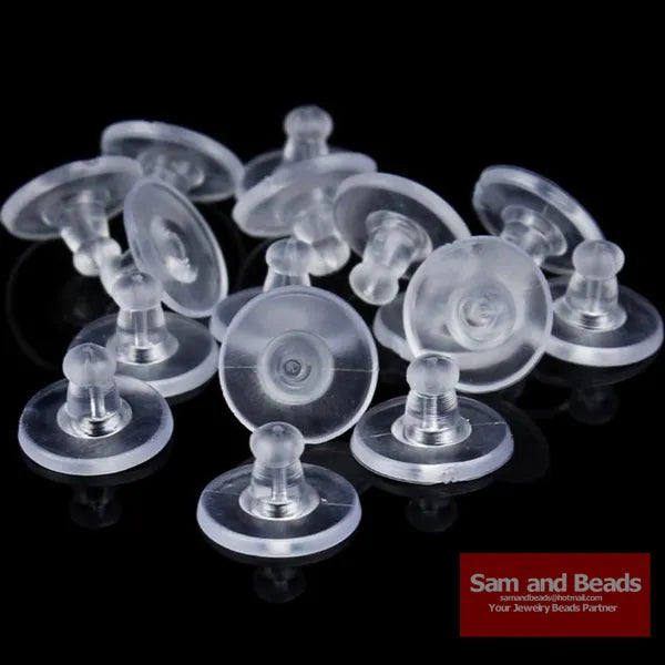 Peris Gems 100pcs/lot  Earrings Jewelry Accessories Rubber Back silicone round ear plugging blocked Earring Back Stoppers for DIY EF011 SHEIN Amazon Temu