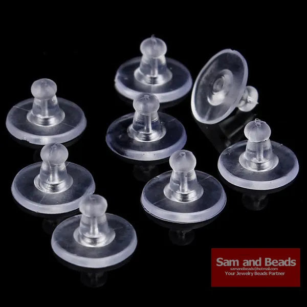Peris Gems 100pcs/lot  Earrings Jewelry Accessories Rubber Back silicone round ear plugging blocked Earring Back Stoppers for DIY EF011 SHEIN Amazon Temu