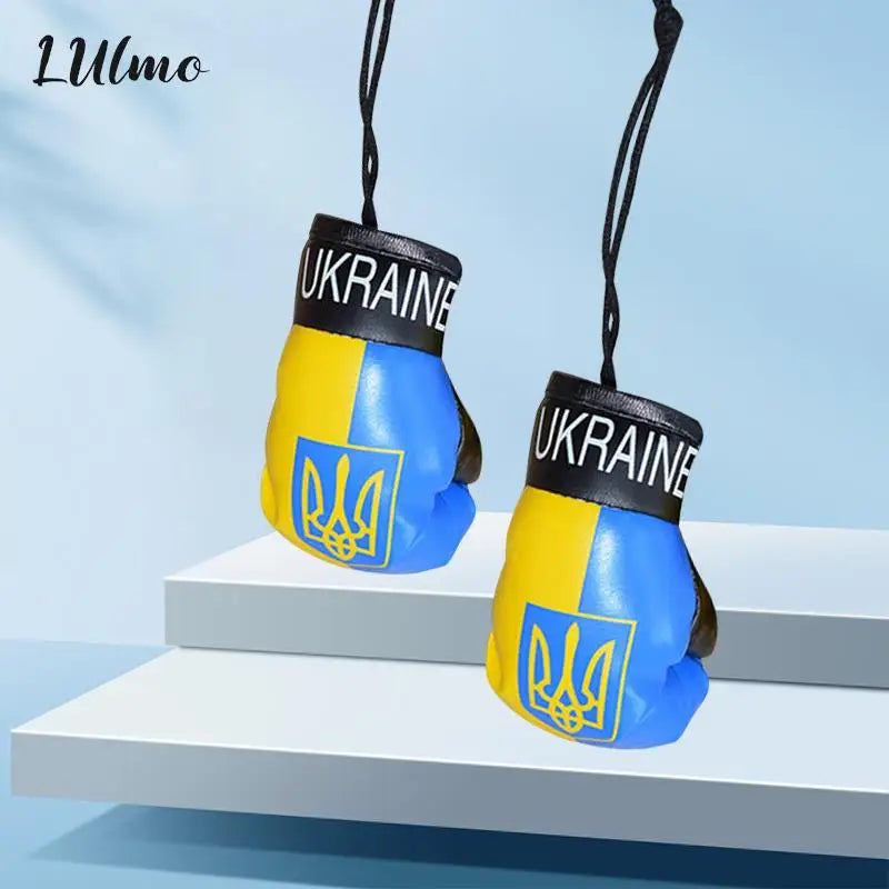 Peris Gems 10cm PVC Hanging Mirror Pendant Key Chains Ukraine National Flag Boxing Gloves Keychains In The Car Accessories Decoration Gift SHEIN Amazon Temu