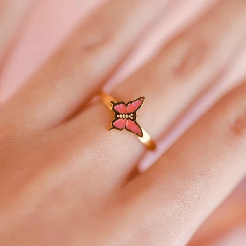 Peris Gems 10mm Anxiety Rings For Women Y2k Jewelry Rings Butterfly Daisy Bead Anti Stress Fidget Spinner Rings For Teens 2024 Aesthetic SHEIN Amazon Temu