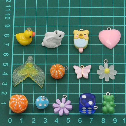Peris Gems 10Pcs 27 Styles Mix Fruit Animals Flowers Sieve Resin Earring Charms Diy Findings Keychain Bracelets Pendant For Jewelry Making SHEIN Amazon Temu
