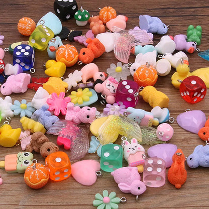 Peris Gems 10Pcs 27 Styles Mix Fruit Animals Flowers Sieve Resin Earring Charms Diy Findings Keychain Bracelets Pendant For Jewelry Making SHEIN Amazon Temu