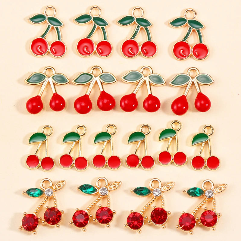 Peris Gems 10Pcs 5 Styles Fruit Cherry Enamel Charms for Diy Earrings Pendant Bracelet Necklace Cute Jewelry Making Accessories Supplies SHEIN Amazon Temu