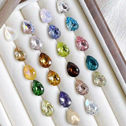 Peris Gems 10pcs 6x8mm Pear Glitter Crystal Nail Charms Rhinestone Colorful 3D Jewelry Making Beads DIY Nail Art Accessories SHEIN Amazon Temu