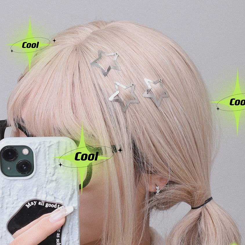 Peris Gems 10Pcs BB Hair Clips Silver Star Y2K  Women Grils Cute Metal Star Hair Clips Side Barrettes Hair Grip Hair Accessories Headwear SHEIN Amazon Temu