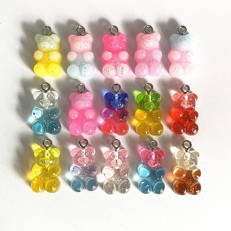 Peris Gems 10Pcs Candy Bear Pendant Charms for Necklace Bracelet Earrings Jewelry Making Diy Findings Resin Bears Christmas Making SHEIN Amazon Temu