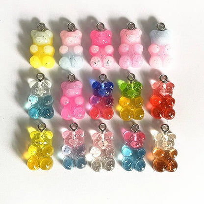 Peris Gems 10Pcs Candy Bear Pendant Charms for Necklace Bracelet Earrings Jewelry Making Diy Findings Resin Bears Christmas Making SHEIN Amazon Temu
