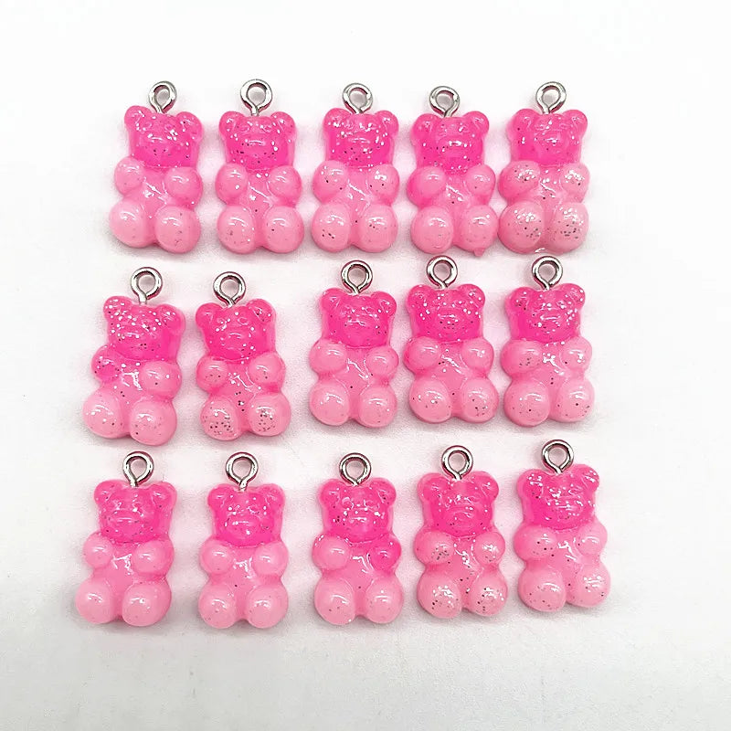 Peris Gems 10Pcs Candy Bear Pendant Charms for Necklace Bracelet Earrings Jewelry Making Diy Findings Resin Bears Christmas Making SHEIN Amazon Temu