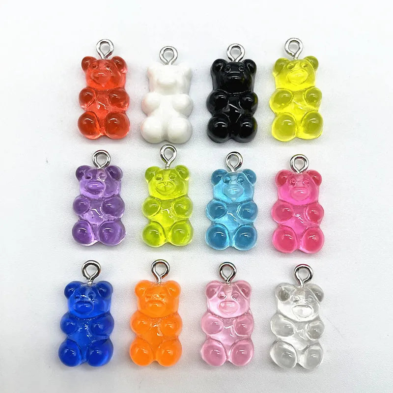 Peris Gems 10Pcs Candy Bear Pendant Charms for Necklace Bracelet Earrings Jewelry Making Diy Findings Resin Bears Christmas Making SHEIN Amazon Temu