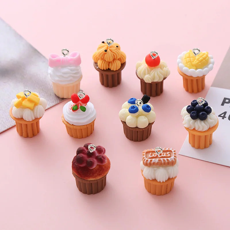 Peris Gems 10pcs Cute 3D Fruit Cake Cup Resin Charms Kawaii Food Pendant for DIY Jewelry Making Accessories Handmade Earring Necklace SHEIN Amazon Temu
