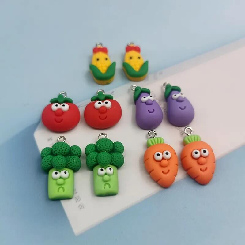 Peris Gems  10pcs Cute Vegetable Veggie Tales Inspired Resin Charms SHEIN Amazon Temu