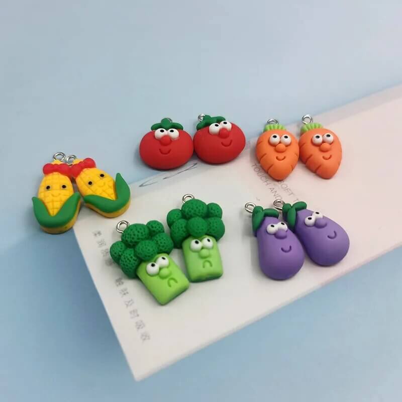 Peris Gems  10pcs Cute Vegetable Veggie Tales Inspired Resin Charms SHEIN Amazon Temu