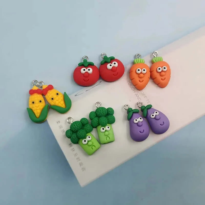 Peris Gems  10pcs Cute Vegetable Veggie Tales Inspired Resin Charms SHEIN Amazon Temu